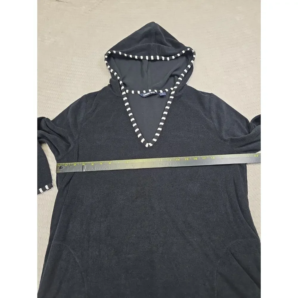 Lands End Swimsuit Cover Up Womens Large 14/16 Terry Cloth Hooded Pockets